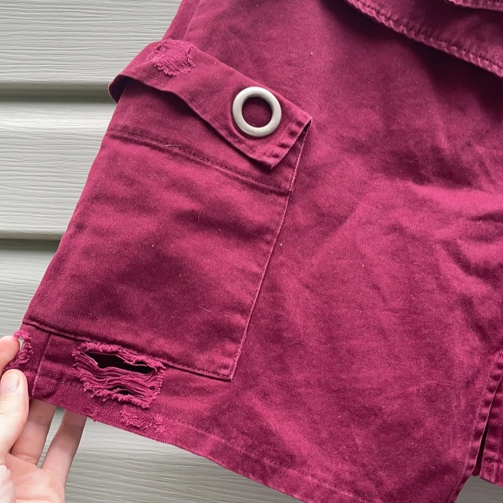 Carmar Burgundy Asymmetric Cargo Skirt